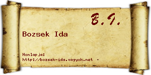 Bozsek Ida névjegykártya