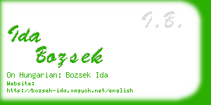 ida bozsek business card